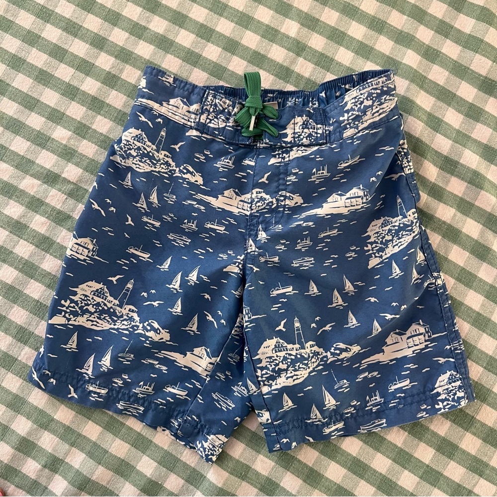 Janie and Jack Sailboat Lighthouse Bathing Suit Swim Trunks Shorts Size 4